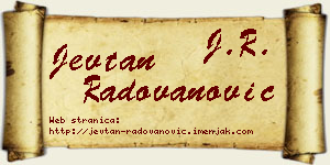 Jevtan Radovanović vizit kartica